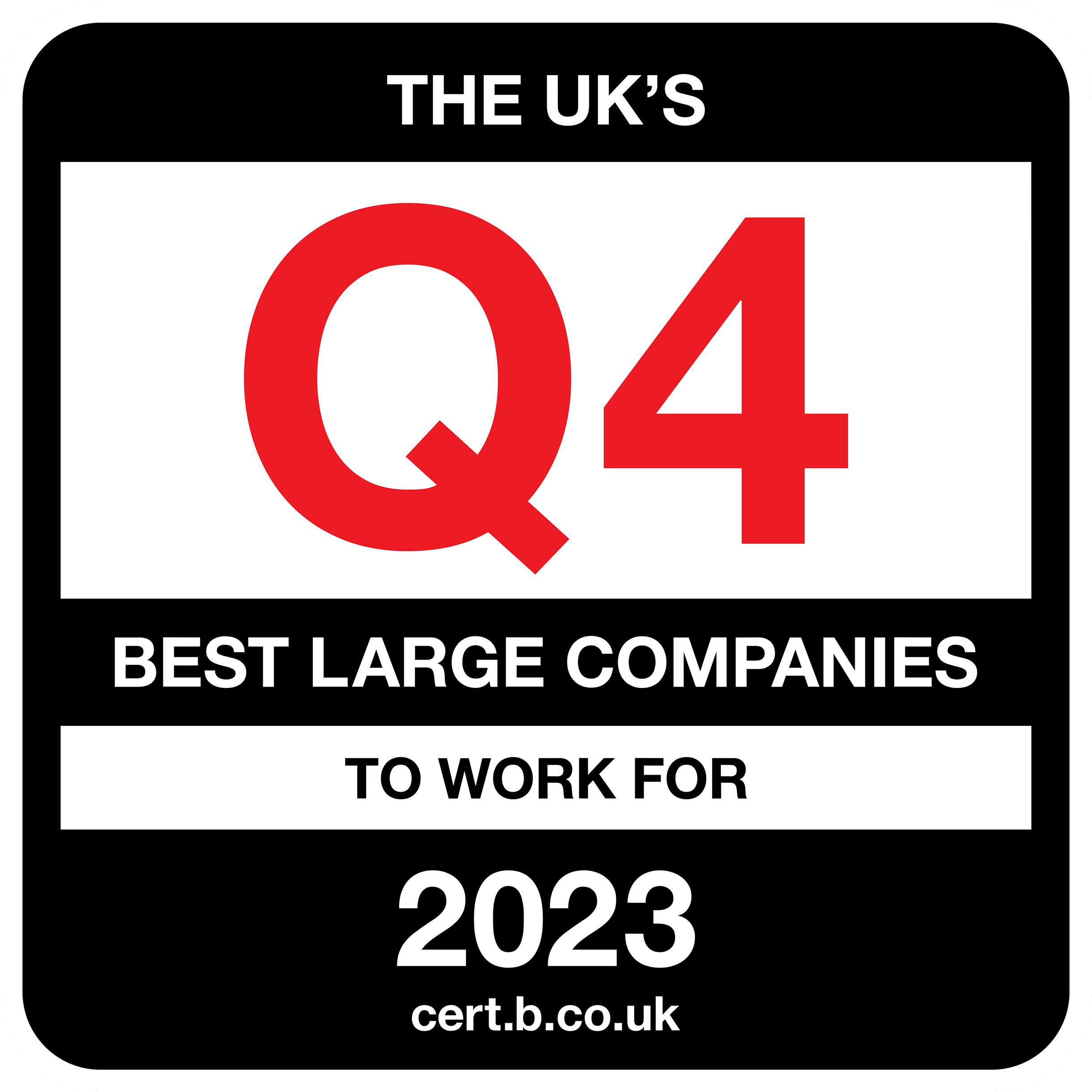 The UK's Q4 Best Large Company to work for 2023