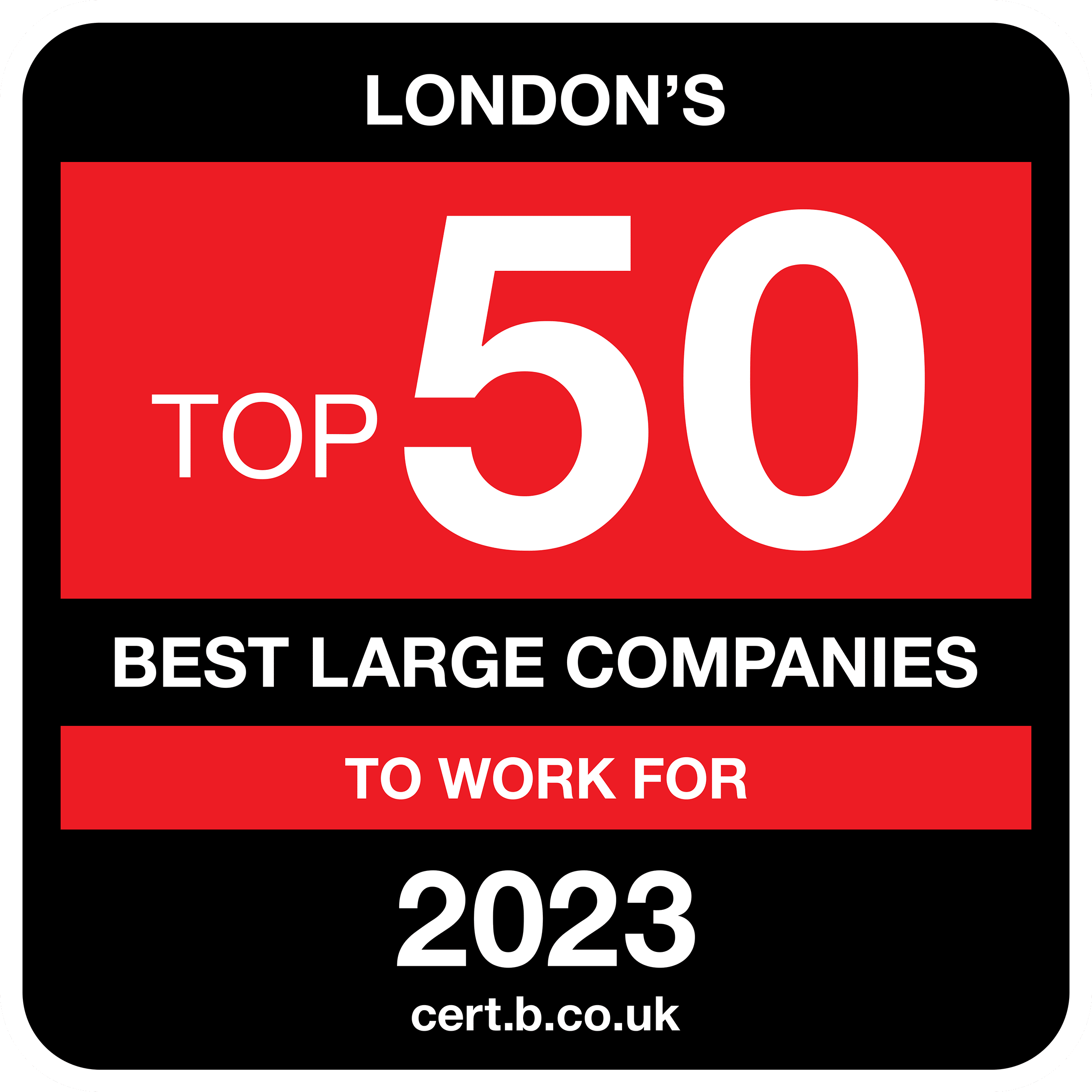 London's Top 50 Best Companies to work for 2023