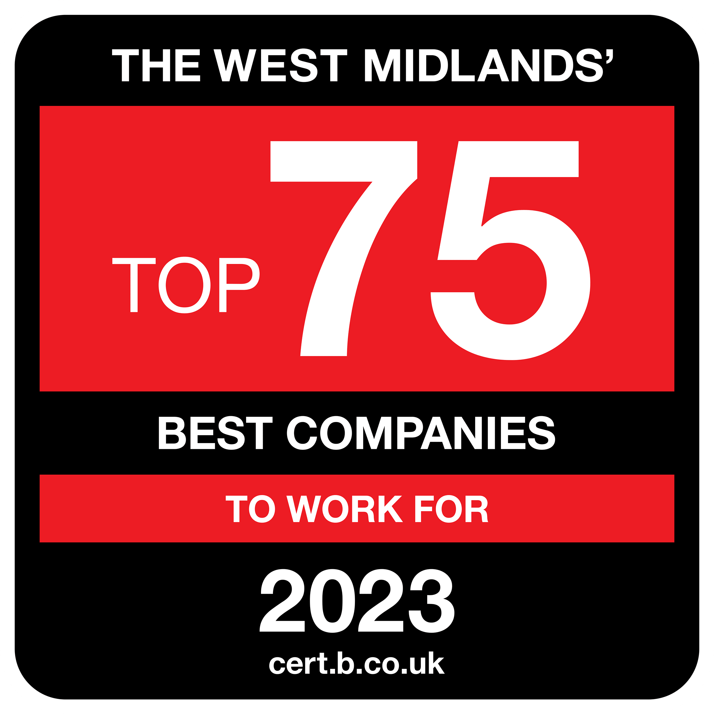 The West Midland's Top 75 Best Companies to work for 2023