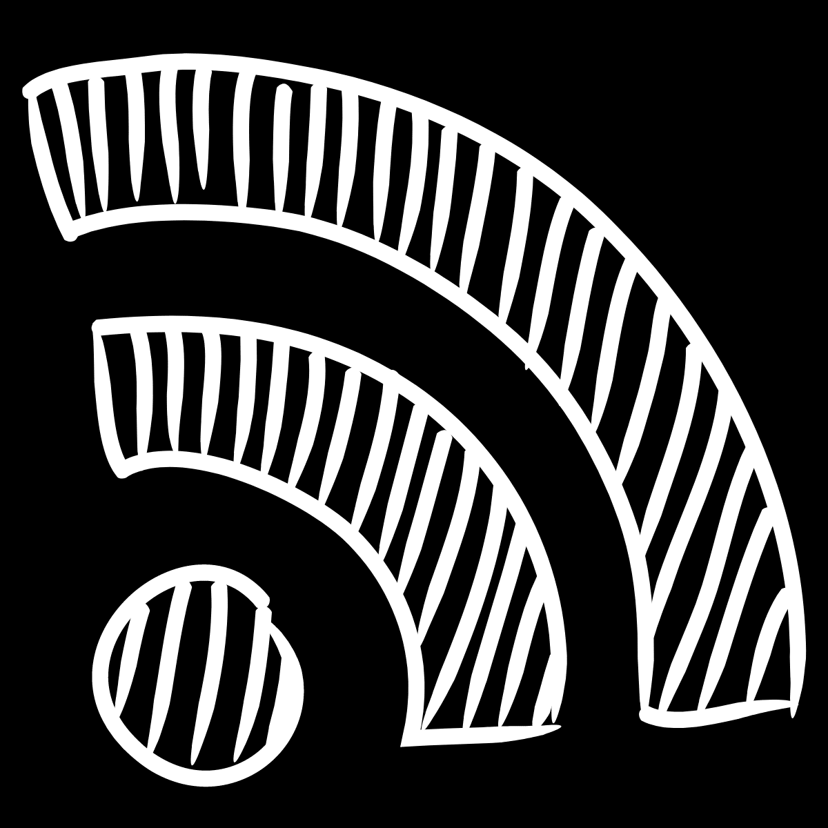 black and white wifi survey icon