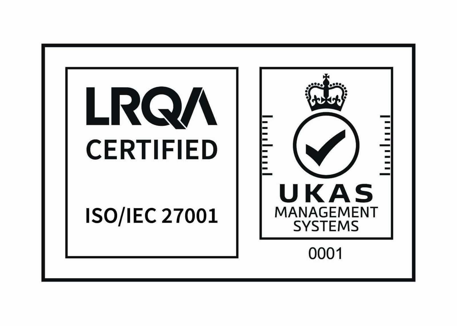 UKAS AND ISO IEC 27001 logo - accrediations